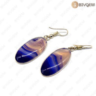 Rainbow Agate Oval Shape Gemstone with German Silver Earring Sets