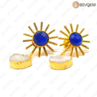 Blue White Drusy Gemstone Earring Sets